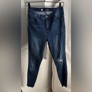 Kut from the Kloth Dark Indigo Distressed Skinny Jeans
